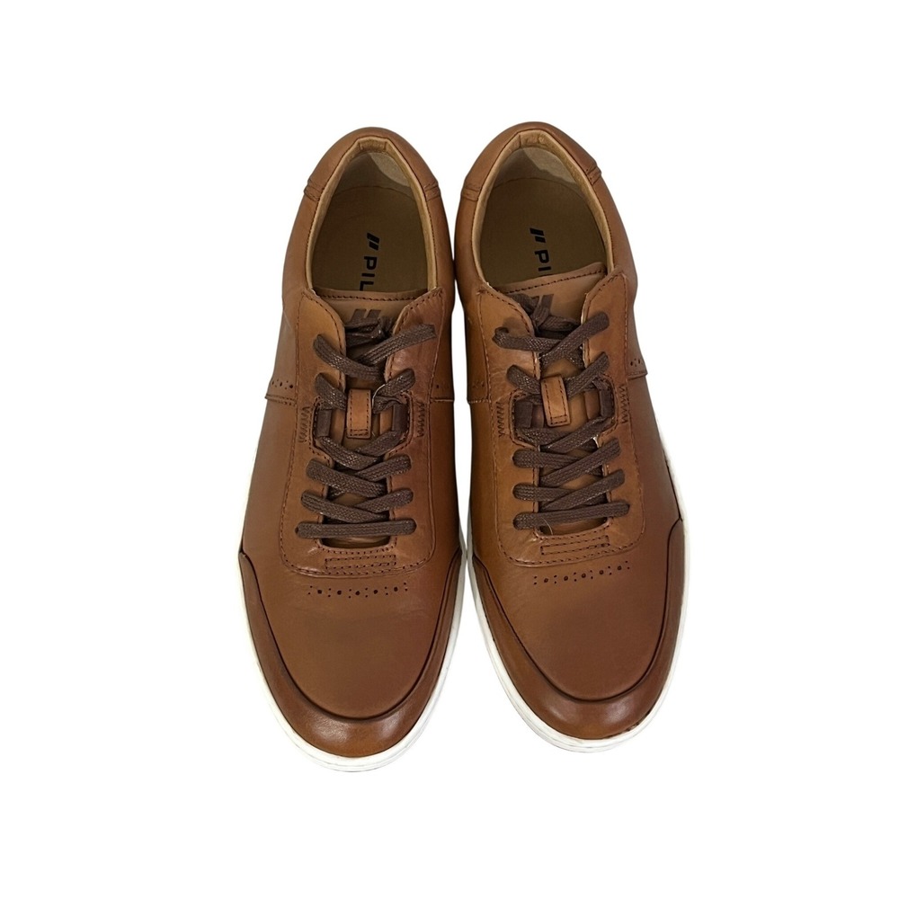 Piloti Leather‎ Driving Sneakers Men 11.5 Brown Low Top Lace Up Portugal
